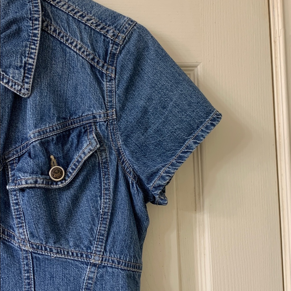 🌷3 for $25🌷Parasuco, US 11 (Juniors), Blue Denim Short Sleeve Front Zipper Dress - Picture 8 of 10